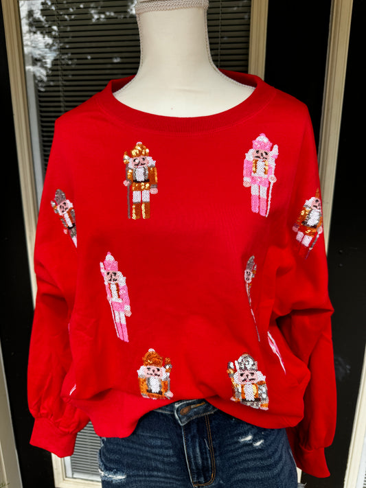 RED NUTCRACKER CREWNECK