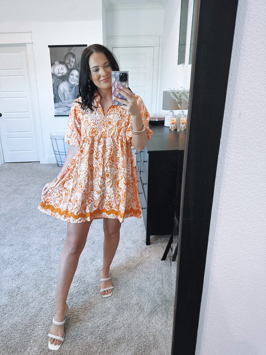Orange Sunday Mini Dress