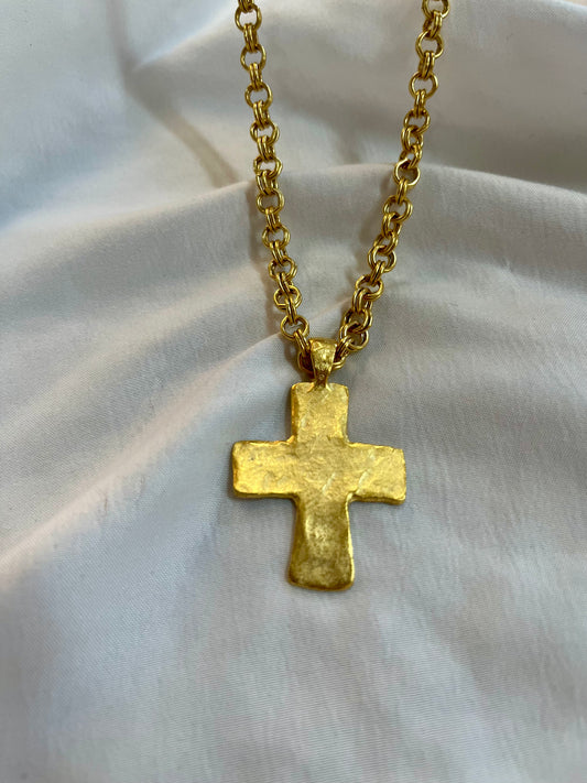 Gold Cross Pendant Necklace