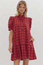 RED PLAID DRESS