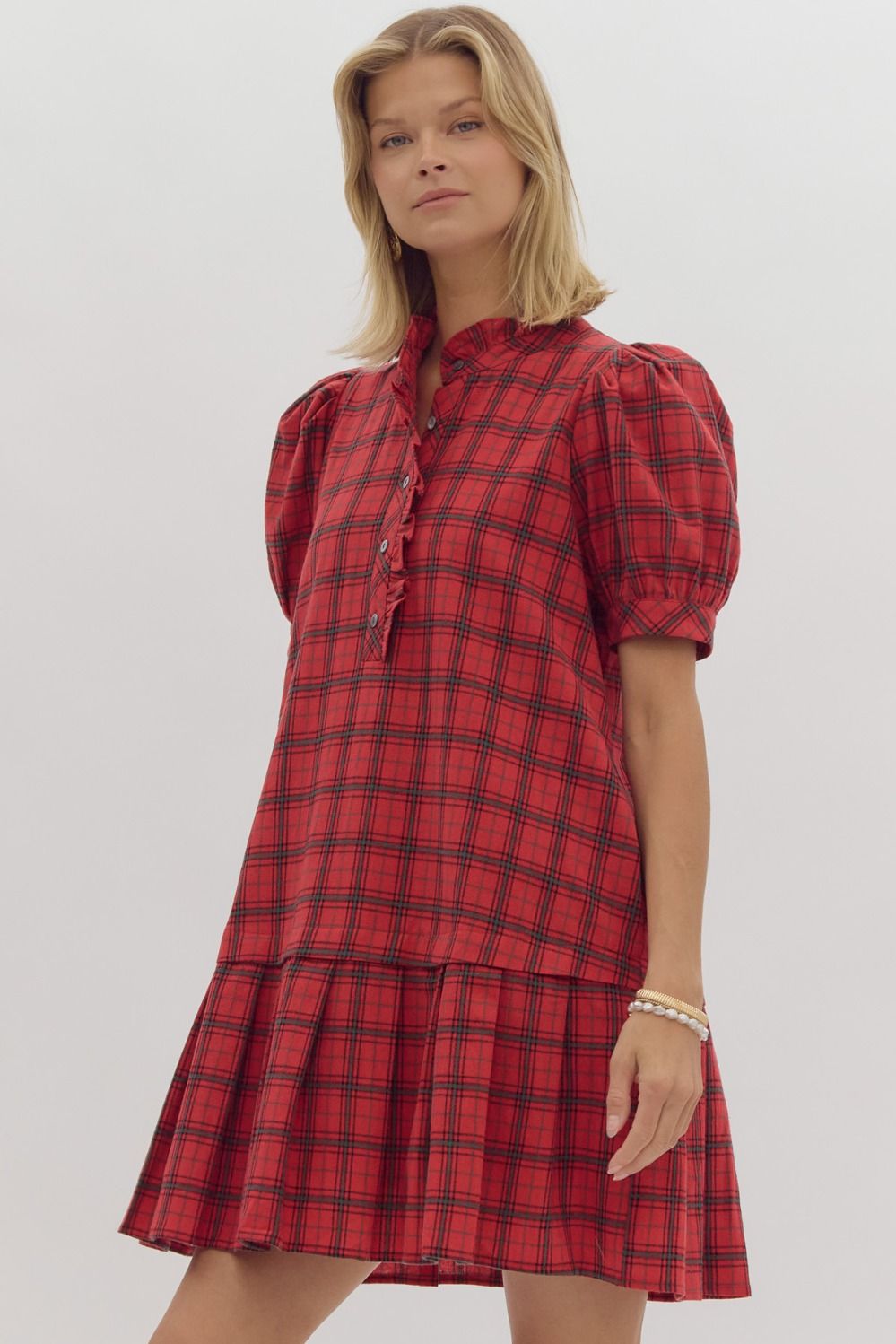 RED PLAID DRESS