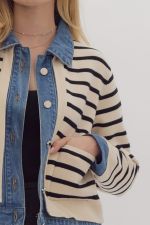 DENIM STRIPED JACKET