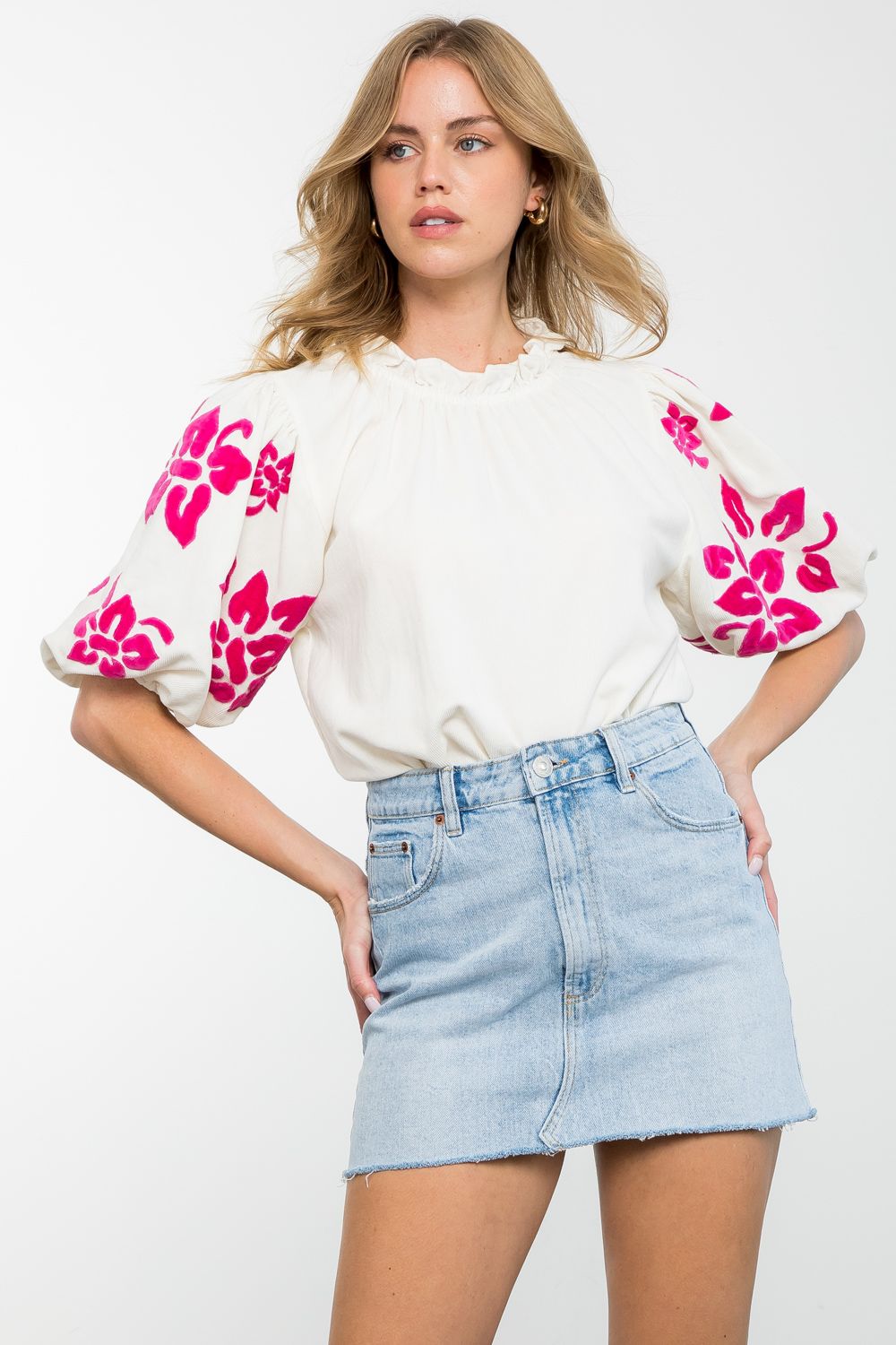 Pink May Flowers Top